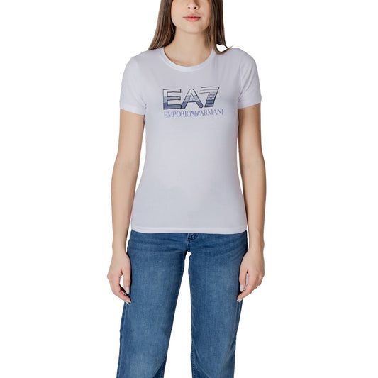 EA7 Emporio Armani Print T-shirt Dames Wit
