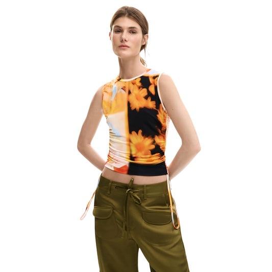 Desigual Bloemen Top Dames Oranje