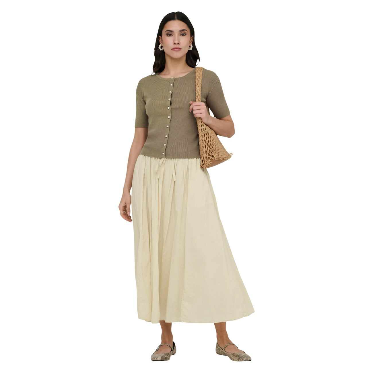 Jacqueline De Yong Rok Dames Beige