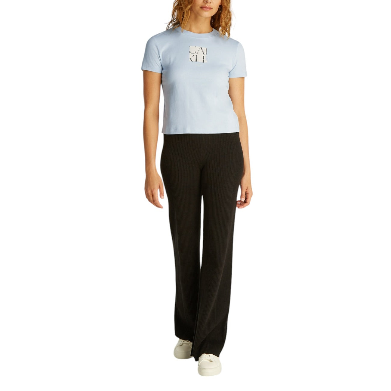 Calvin Klein Jeans Print T-shirt Dames Lichtblauw