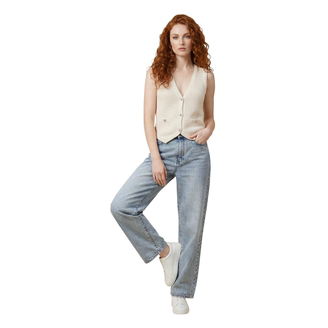 Morgan De Toi Gilet Dames Beige