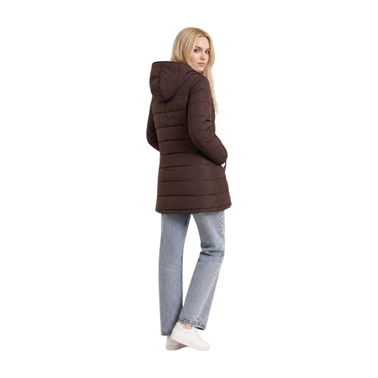 Guess Windjack Dames Bruin Capuchon