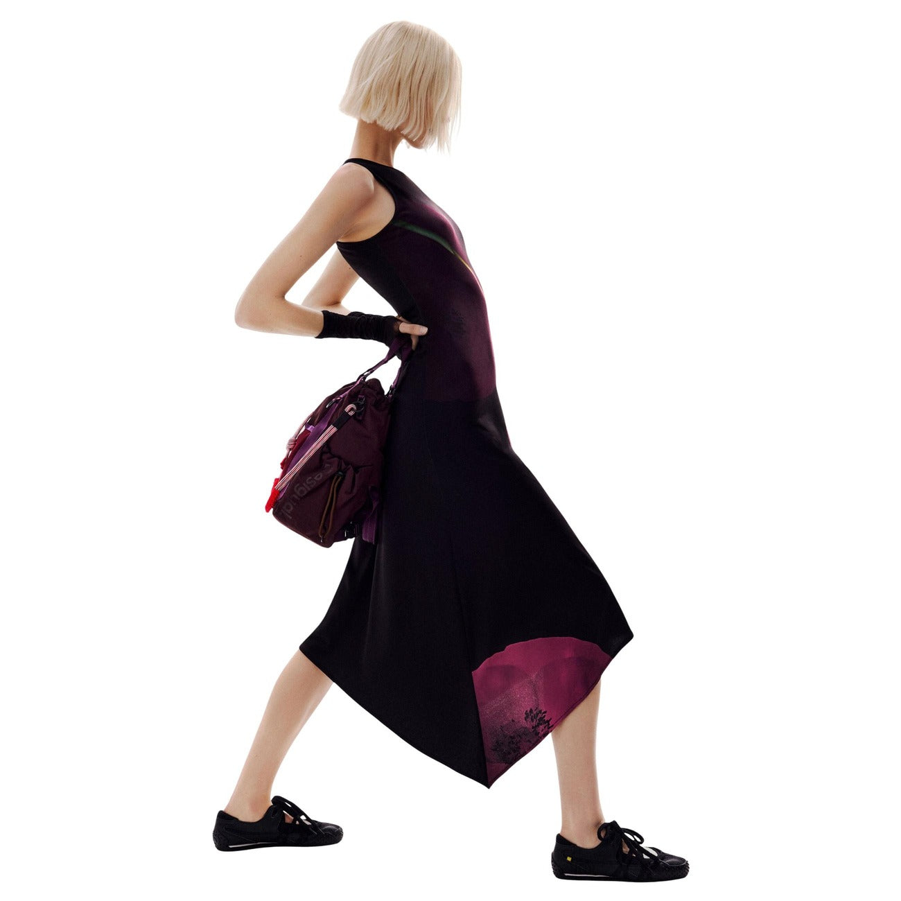 Desigual Mouwloze Bloemenjurk Dames Zwart