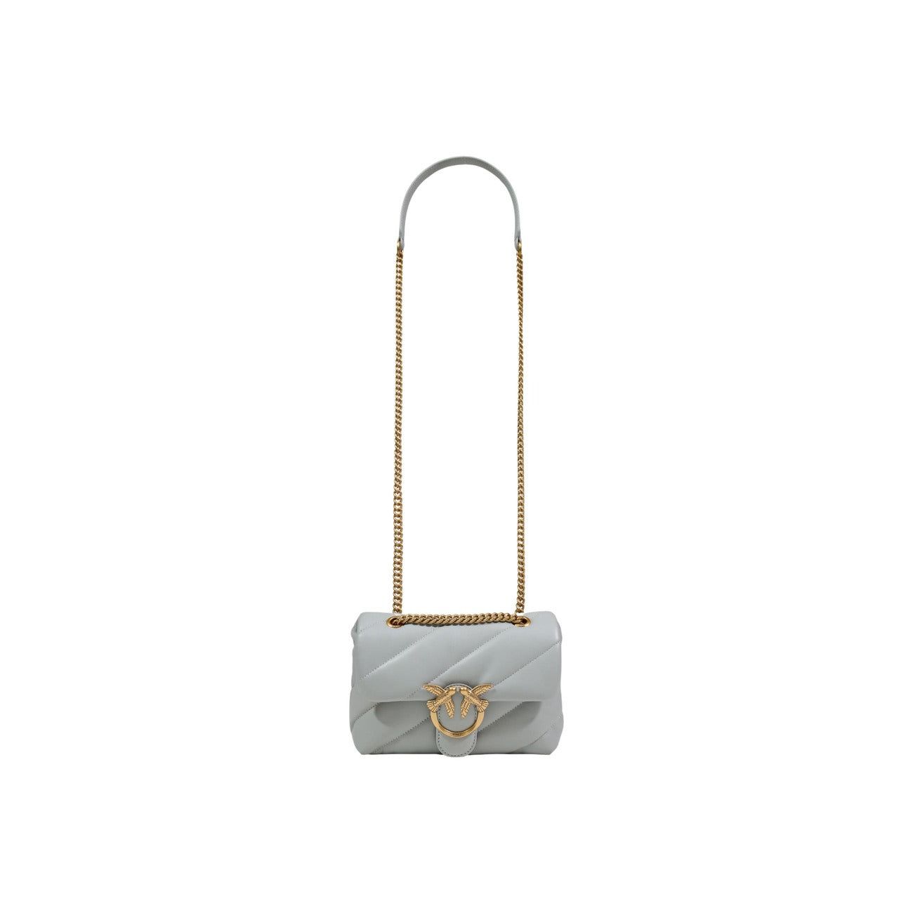 Pinko Leren Handtas Dames Grijs