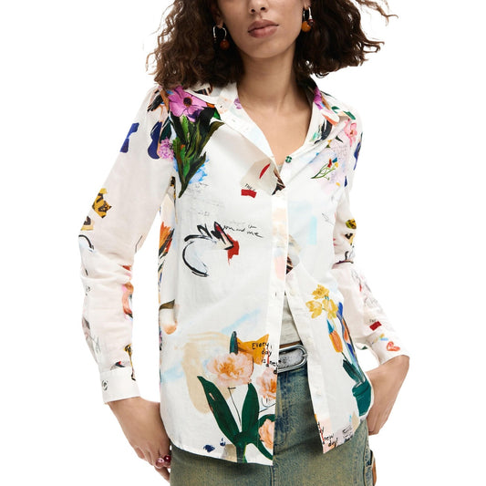 Desigual Bloemen Blouse Dames Wit