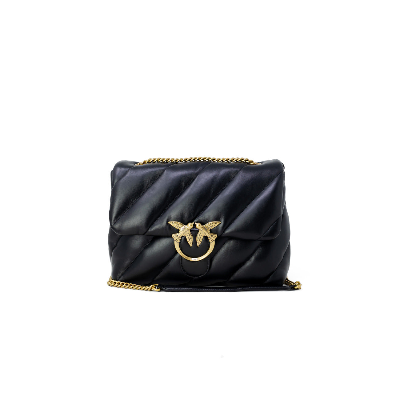 Pinko Leren Handtas Dames Zwart