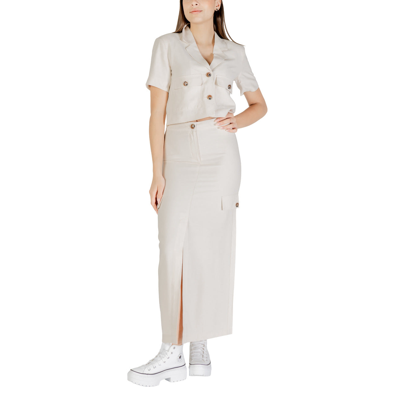 Jacqueline De Yong Maxi Rok Dames Ecru