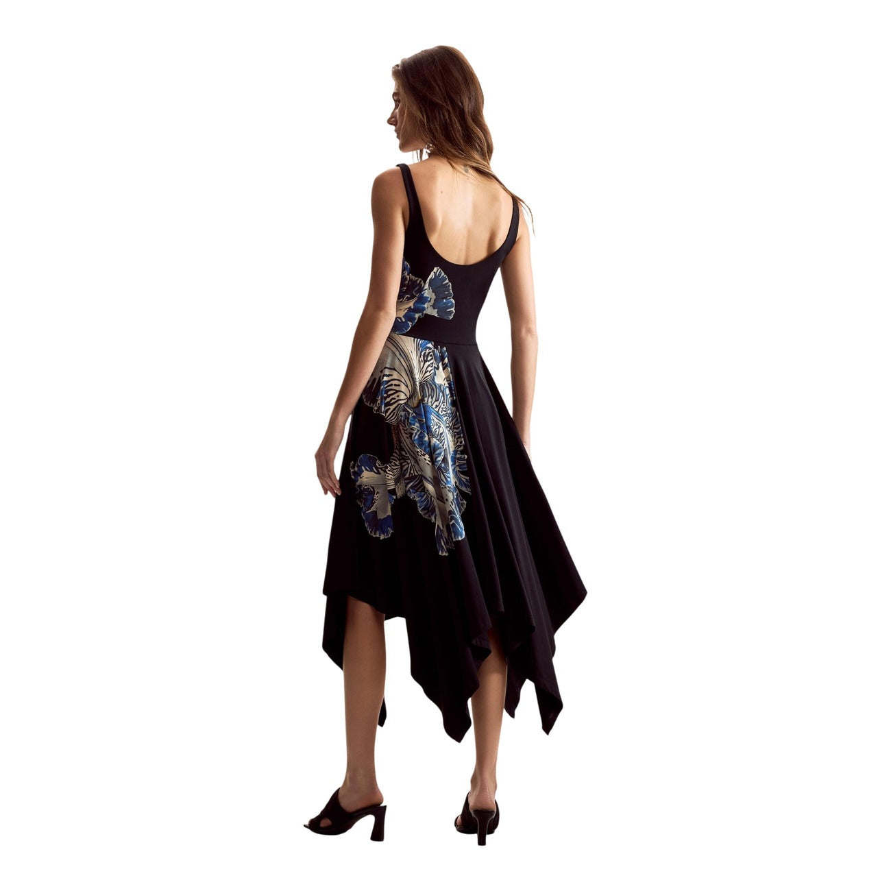 Desigual Epaullet Bloemenjurk Dames Zwart