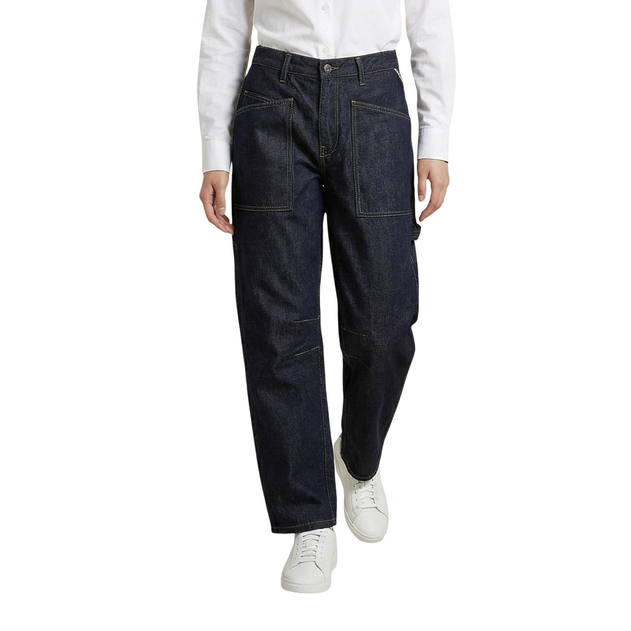 Replay Barrel Jeans Dames Blauw