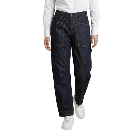 Replay Barrel Jeans Dames Blauw