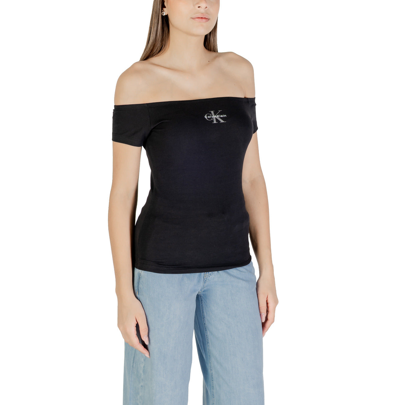 Calvin Klein Jeans Print Top Dames Zwart