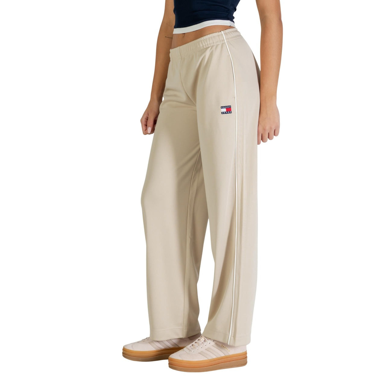 Tommy Hilfiger Jeans Broek Dames Zwart Beige