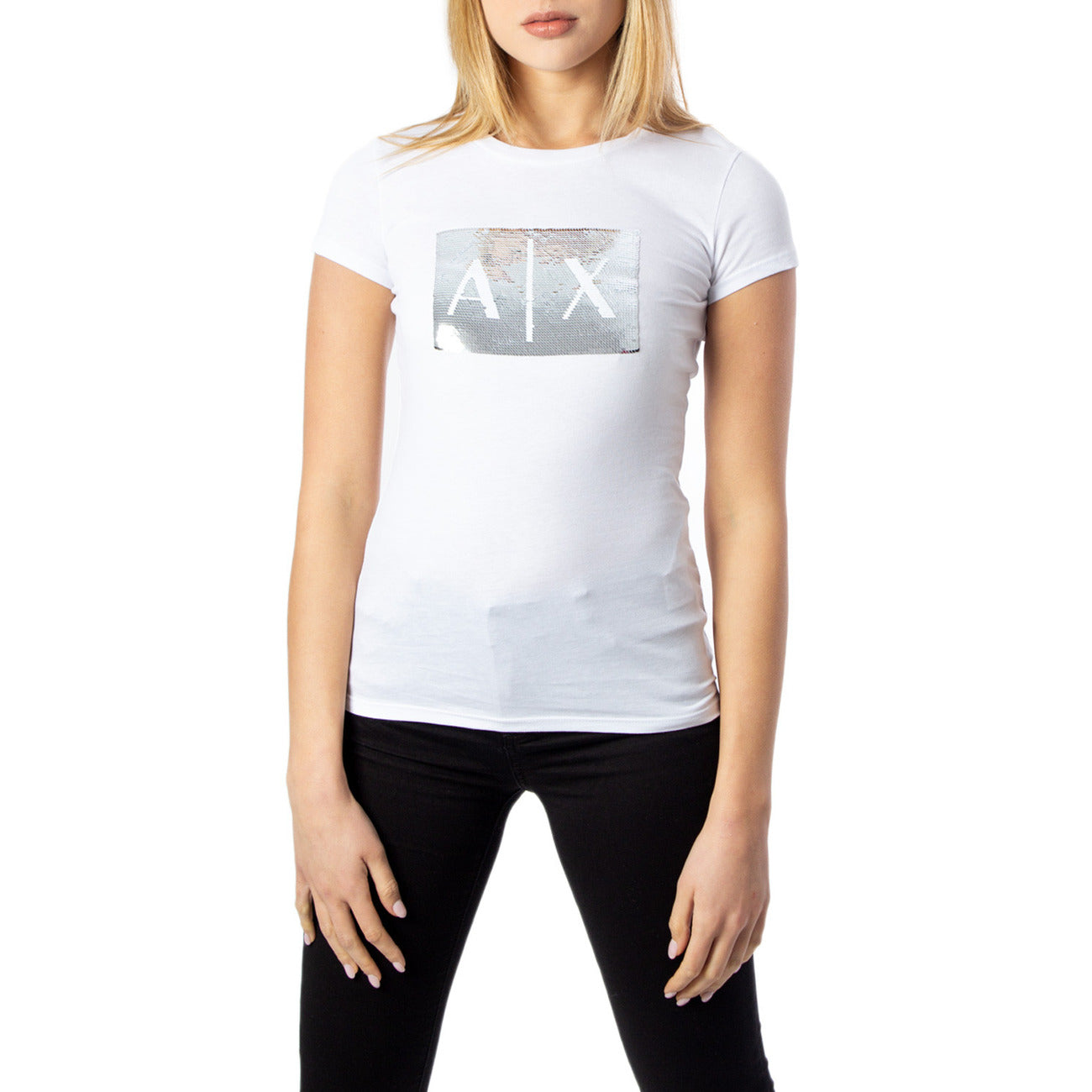 Armani Exchange Print T-shirt Dames Wit