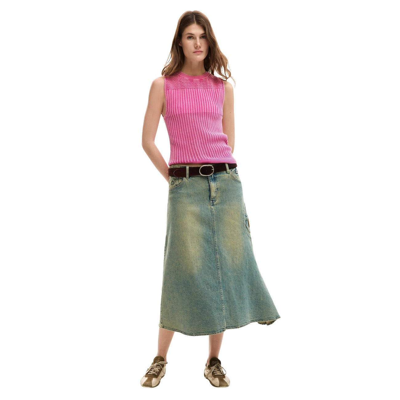 Desigual Mouwloze Top Dames Fuchsia