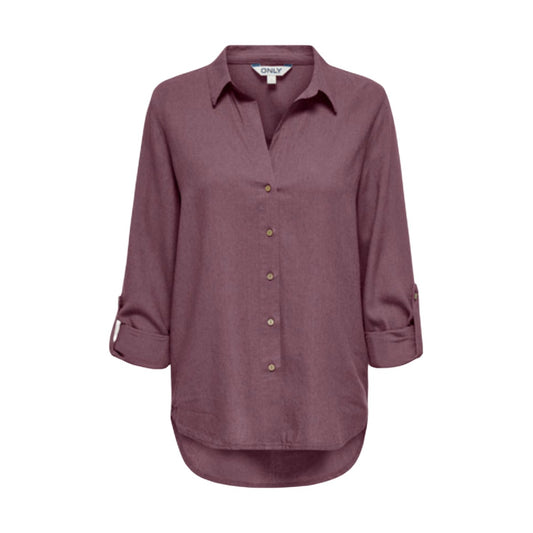 Only Shirt Dames Zwart Linnen