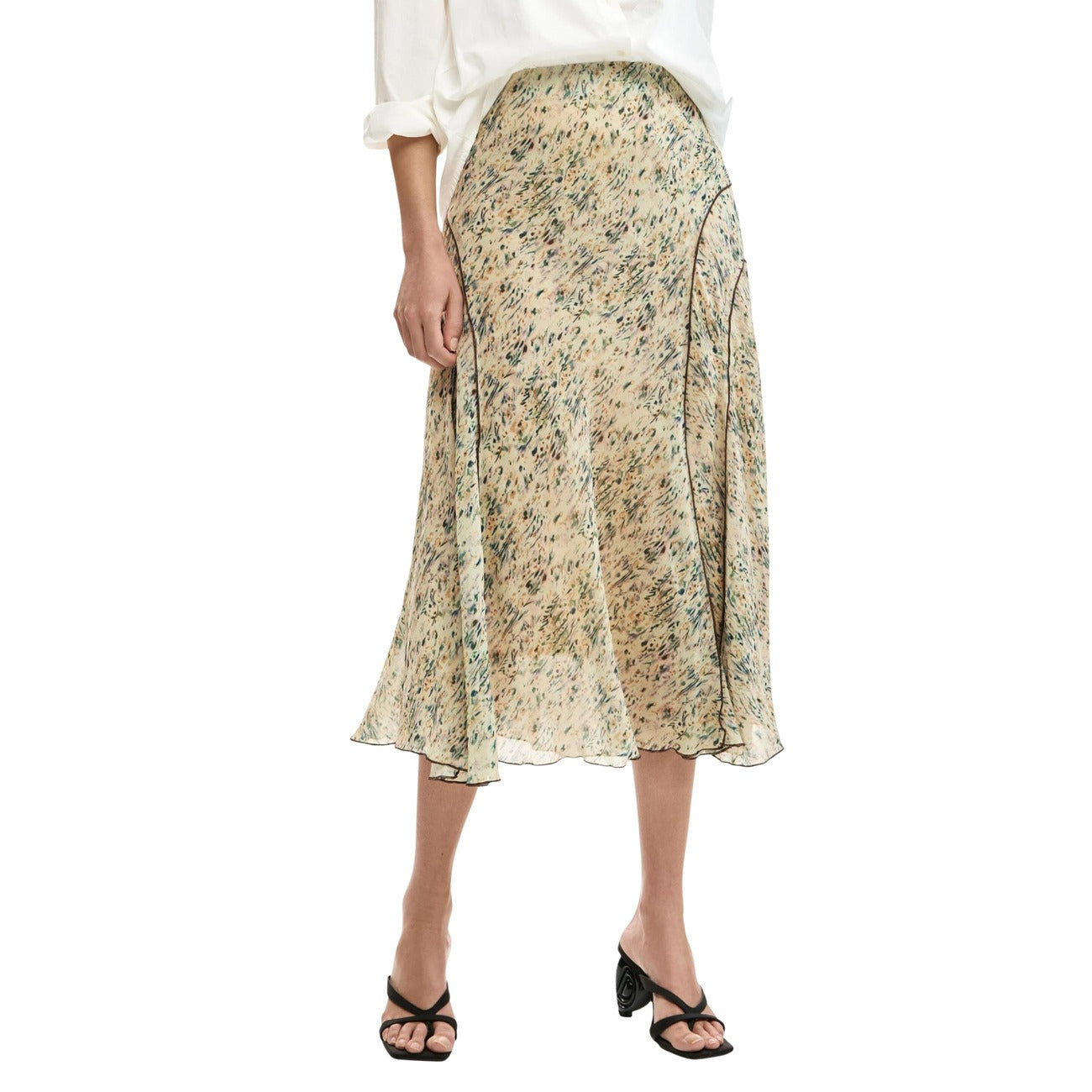 Desigual Print Rok Dames Beige
