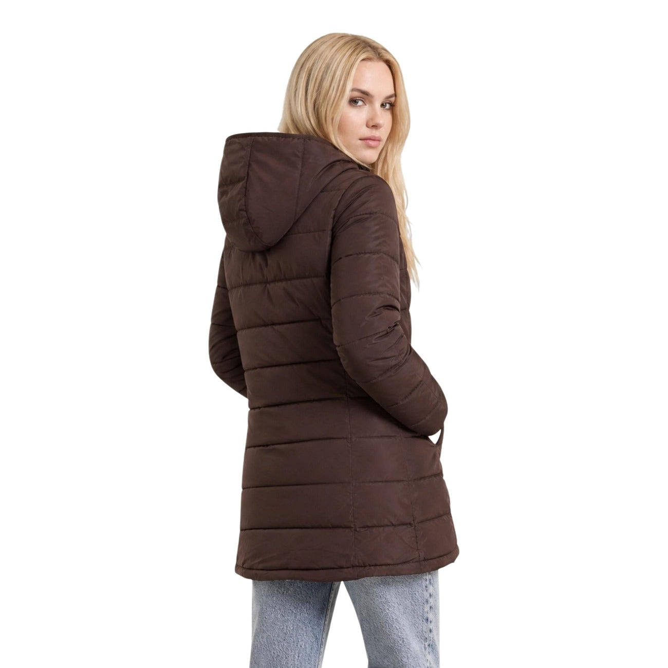 Guess Windjack Dames Bruin Capuchon