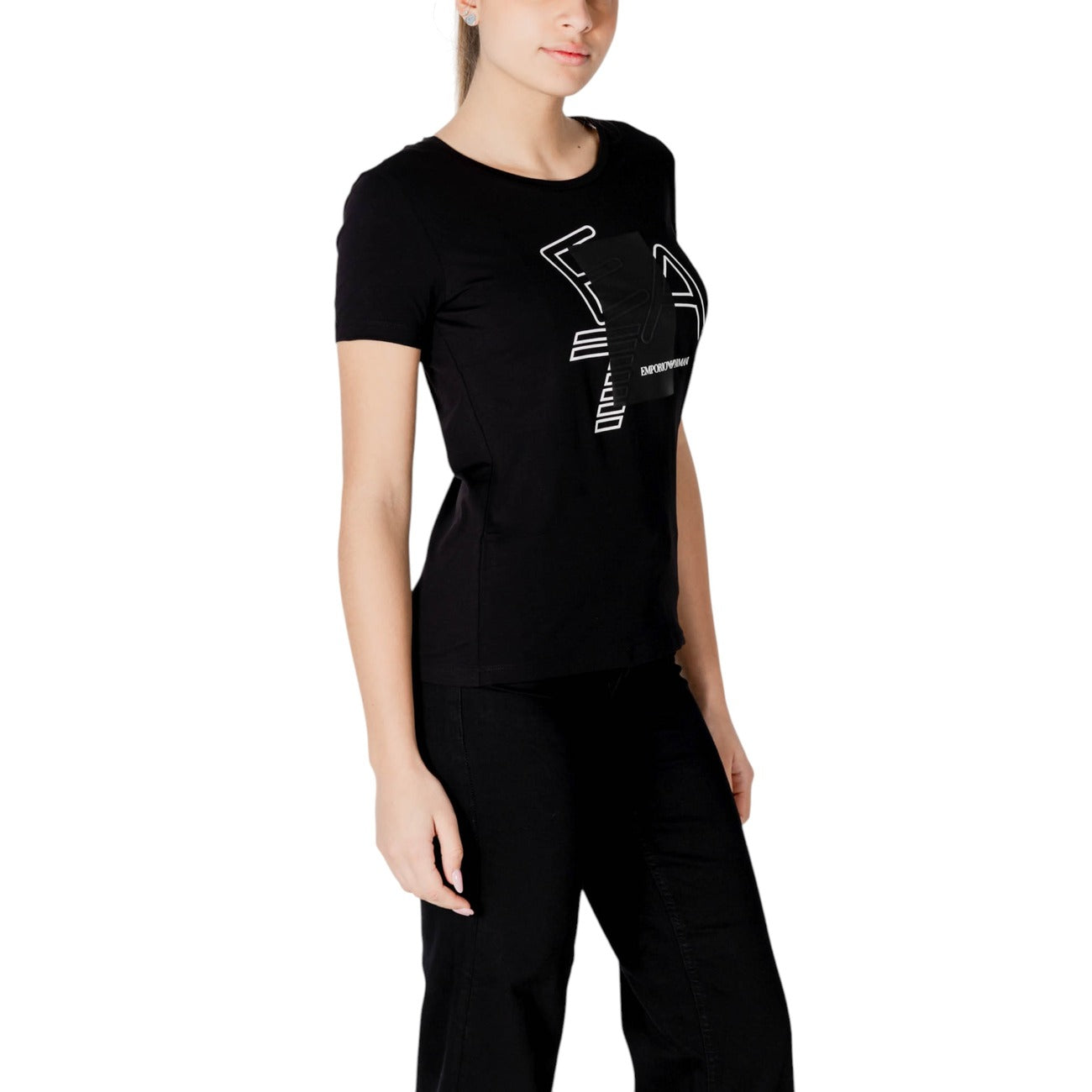 EA7 Emporio Armani Print T-shirt Dames Zwart
