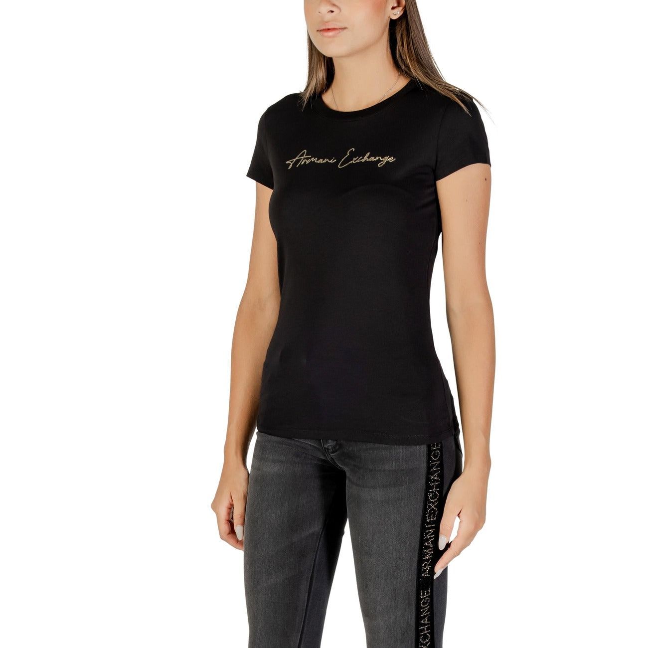 Armani Exchange T-shirt Dames Zwart