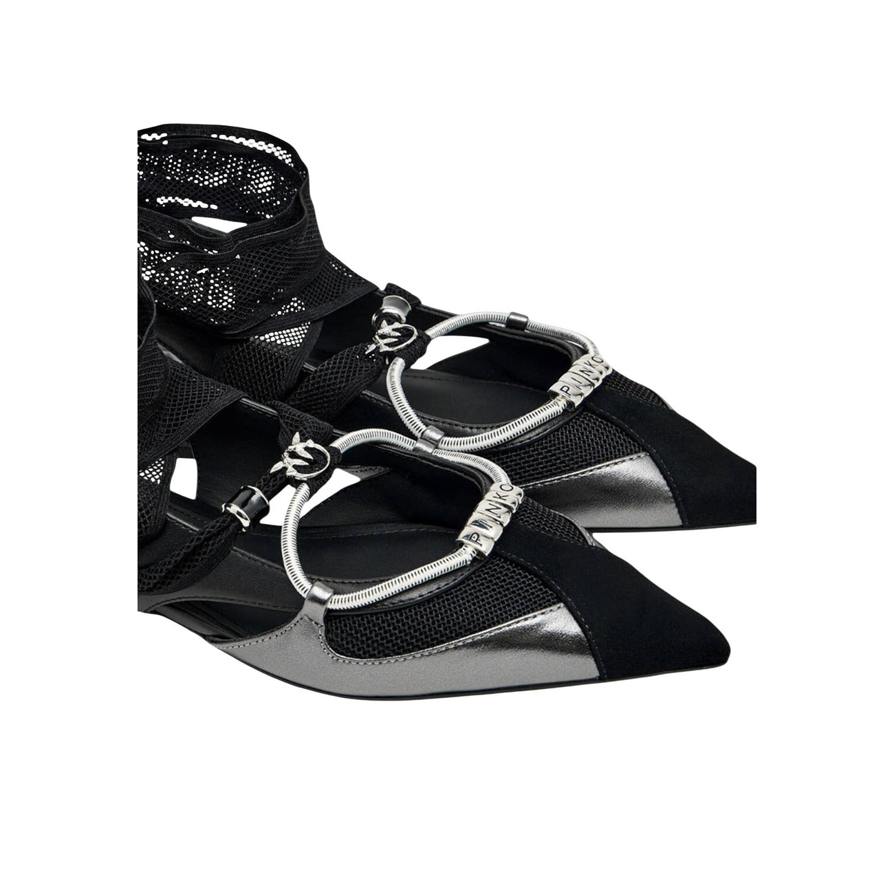 Pinko Sandalen Dames Zwart Leer Enkelbandje