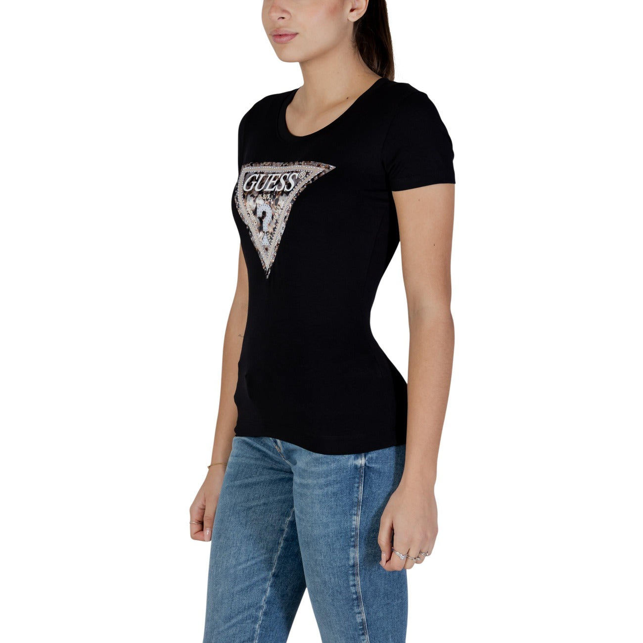 Guess T-shirt Dames Zwart