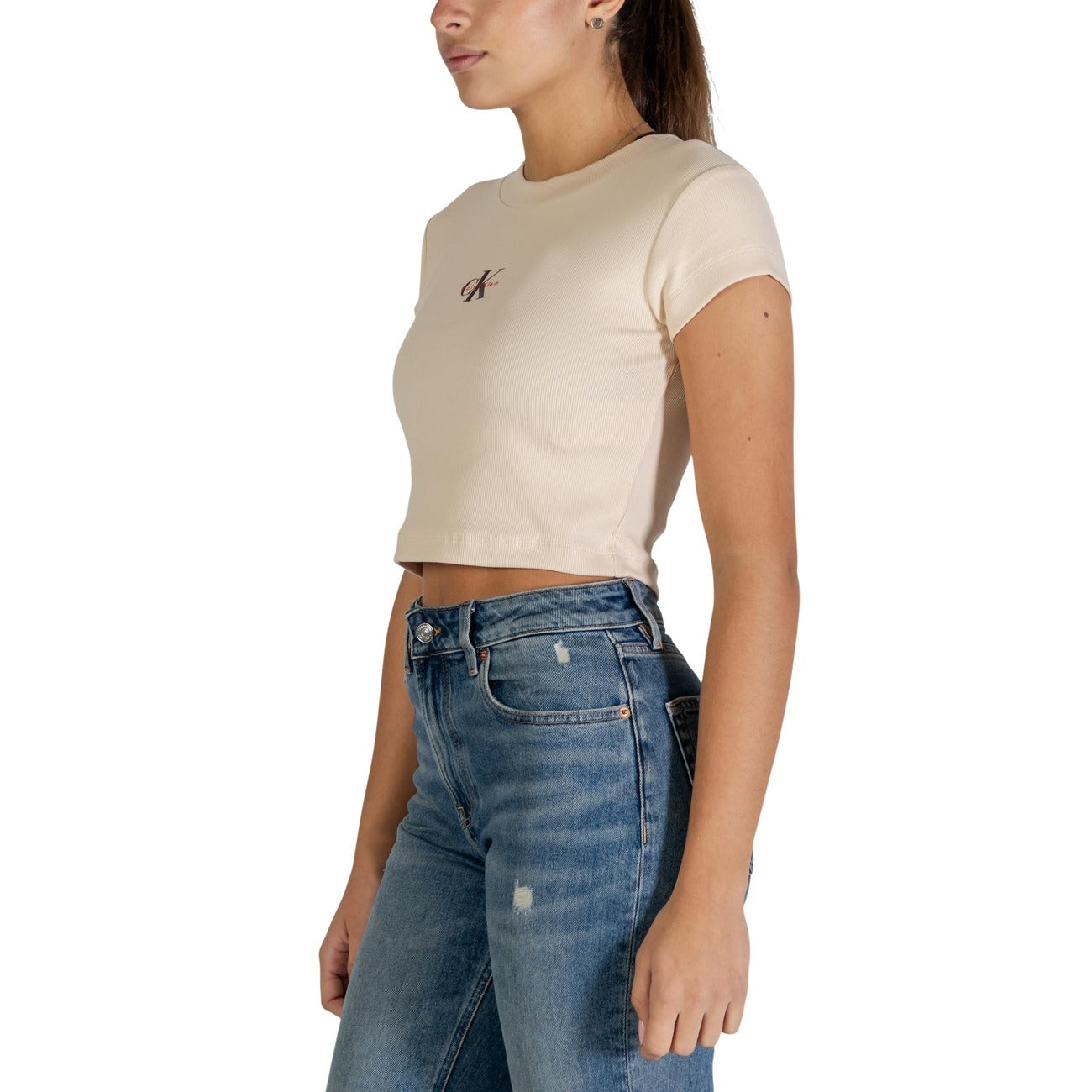 Calvin Klein Jeans T-shirt Dames Beige