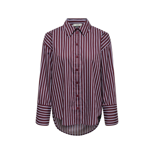 Jacqueline De Yong Shirt Dames Wijnrood Gestreept