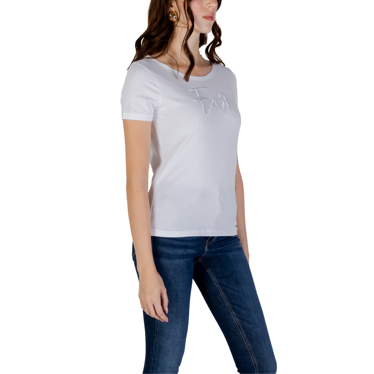 Ea7 T-shirt Dames Wit