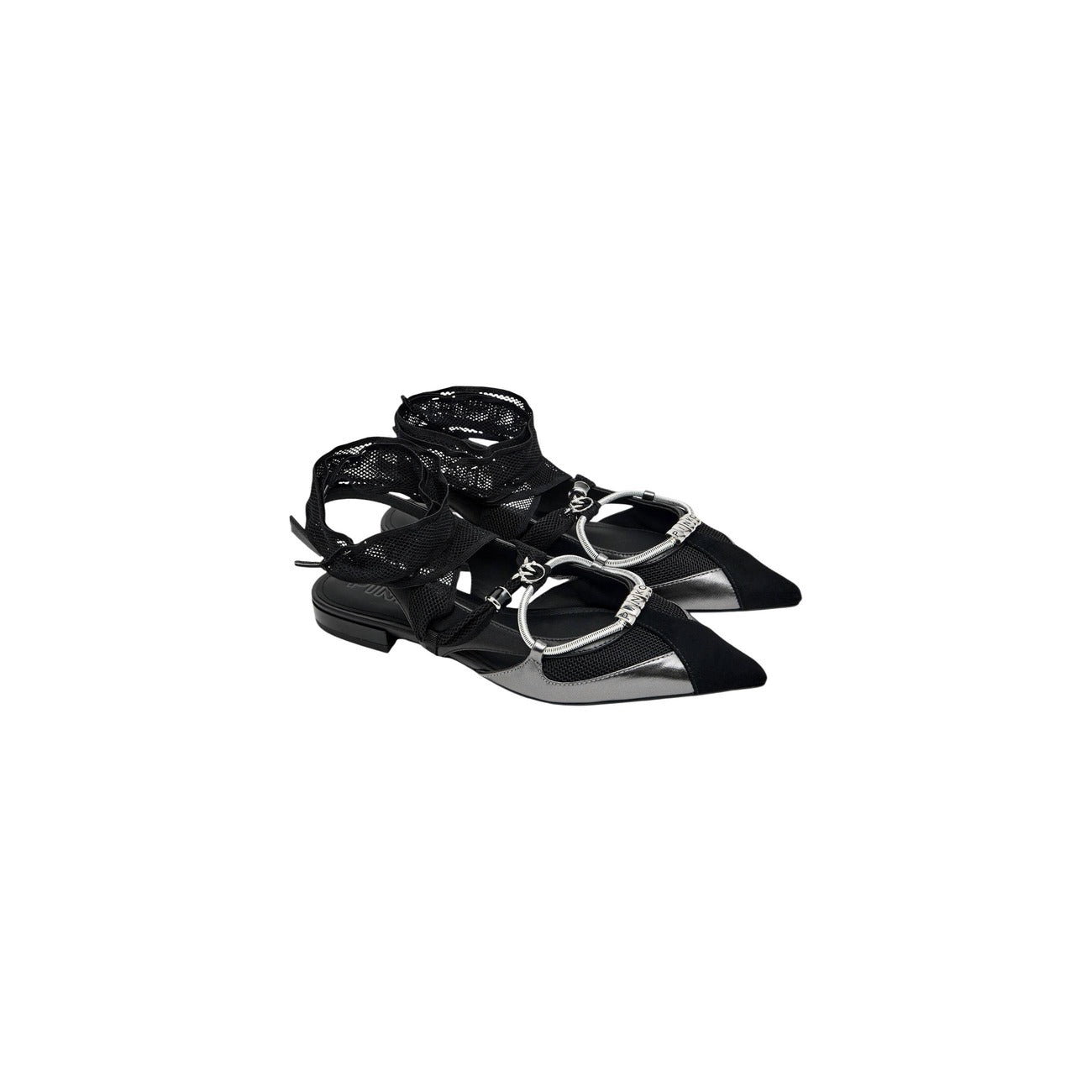 Pinko Sandalen Dames Zwart Leer Enkelbandje