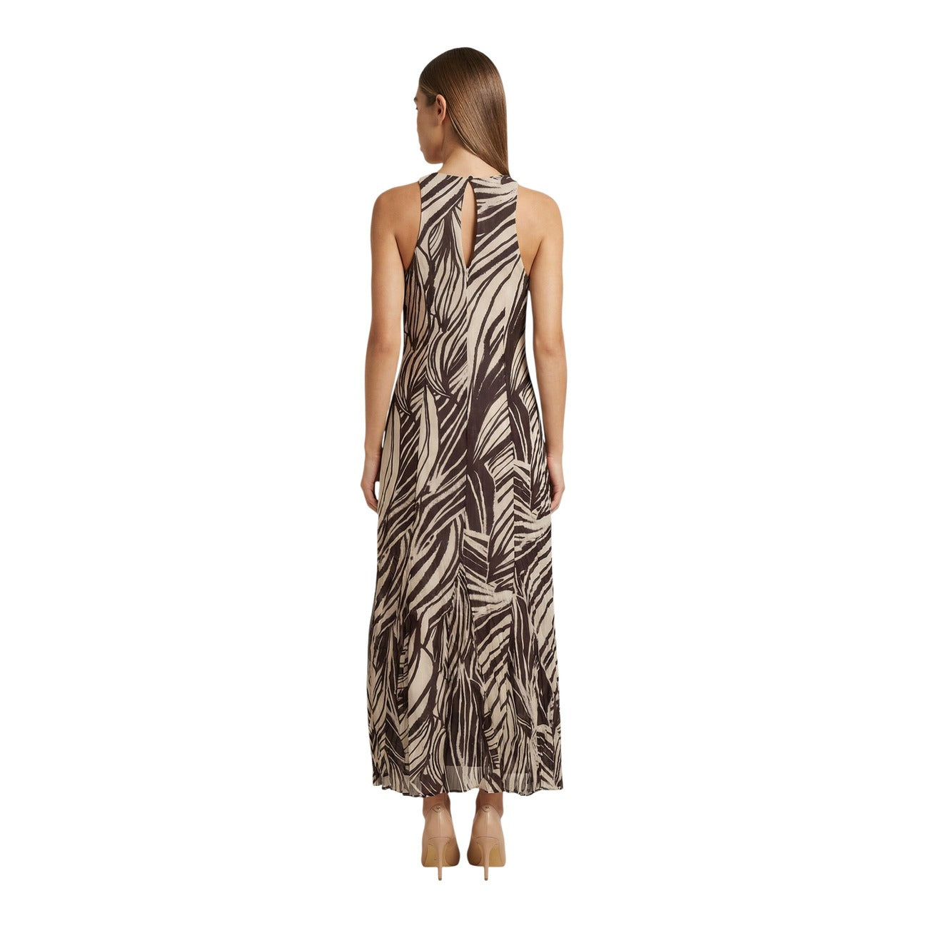 Guess Mouwloze Jurk Dames Bruin Print