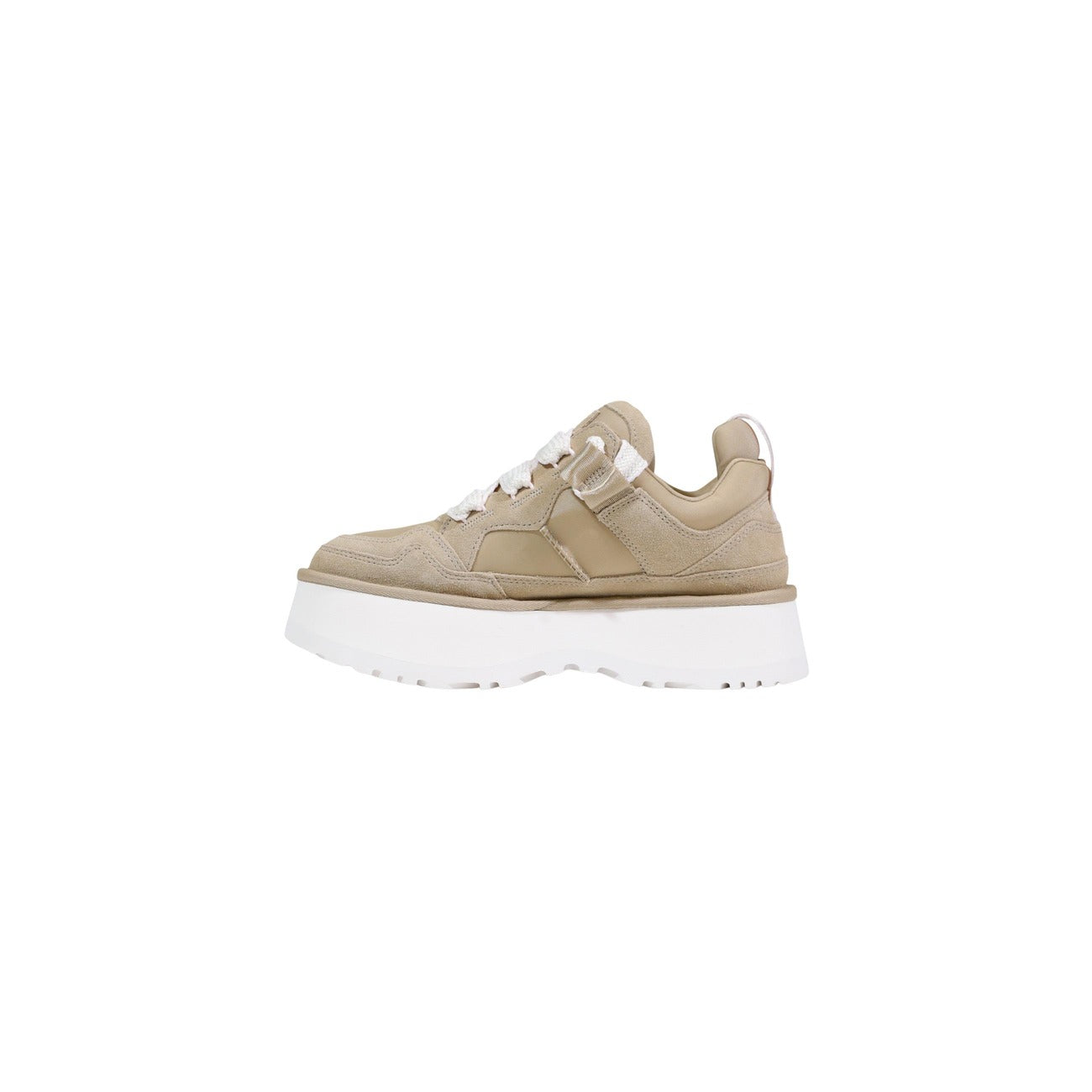 UGG Plateaulaarzen Dames Beige – Leer-Stof Mix