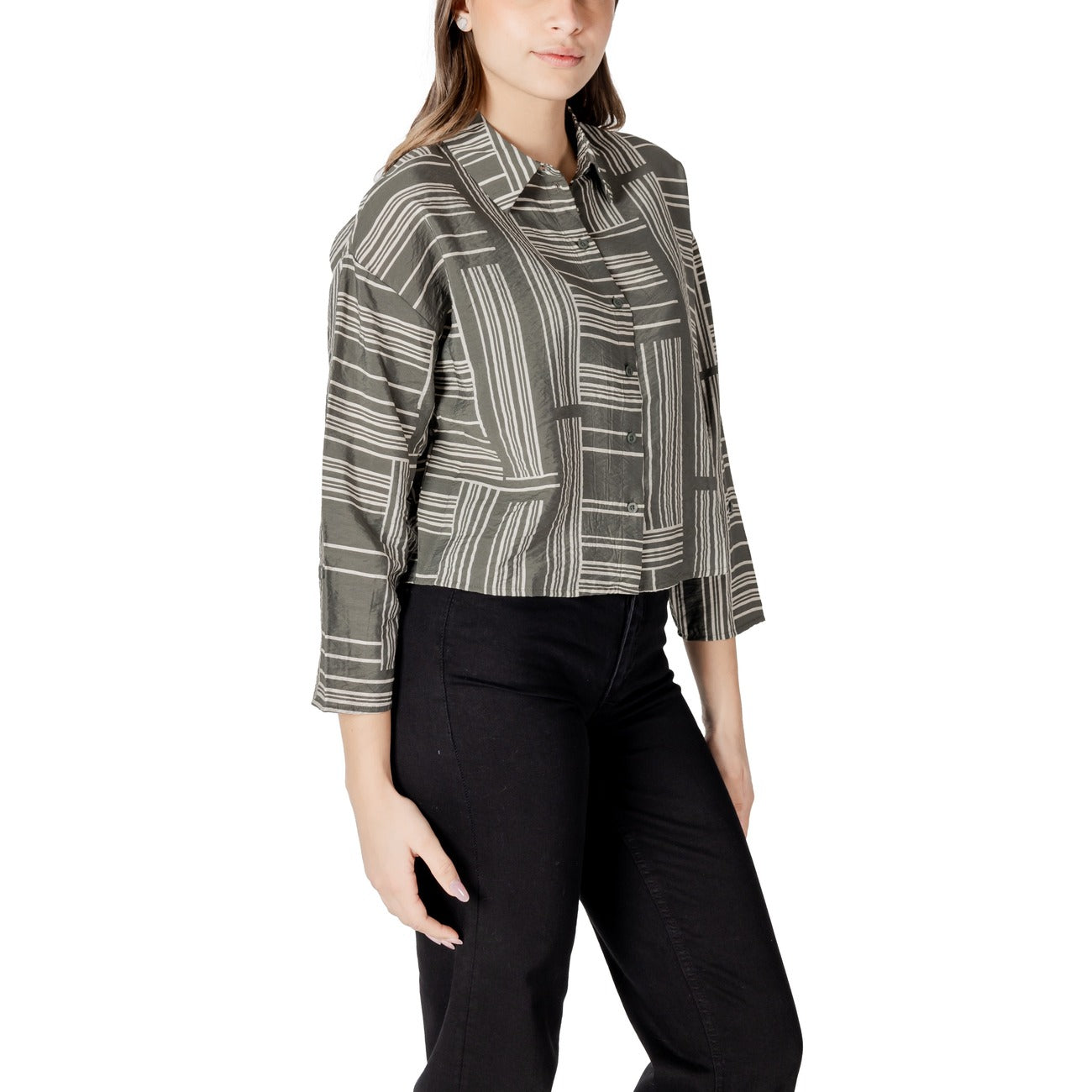 Jacqueline De Yong Print Blouse Dames Groen