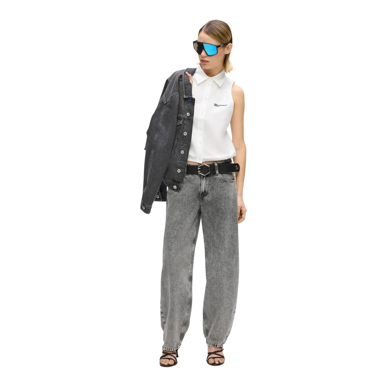 Karl Lagerfeld Jeans Mouwloze Blouse Dames Wit