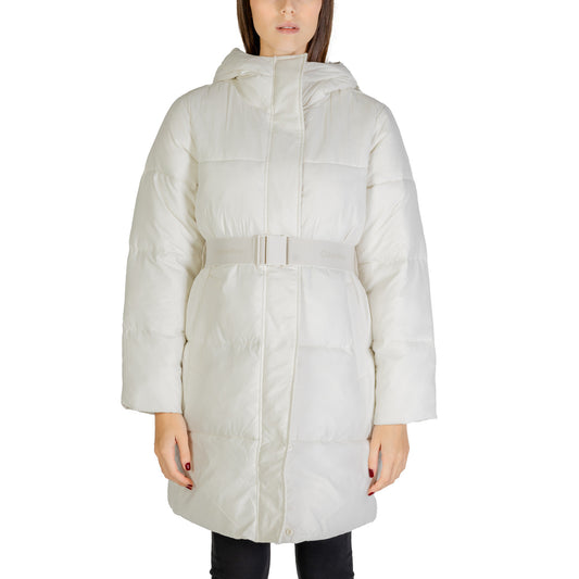 Calvin Klein Jeans Windjack Dames Wit – Capuchon & Nylon Mix