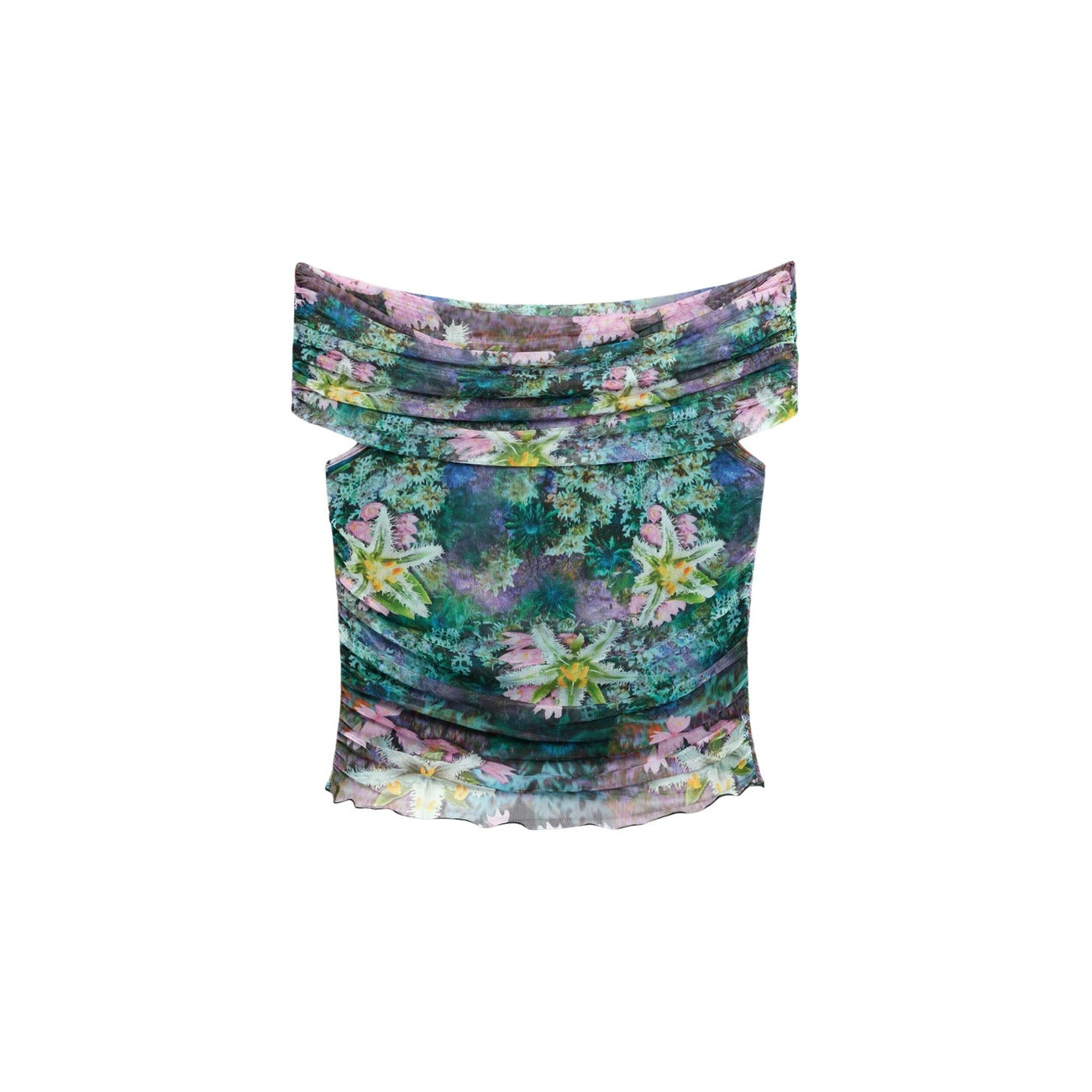 Desigual Bloemen Top Dames Lichtblauw