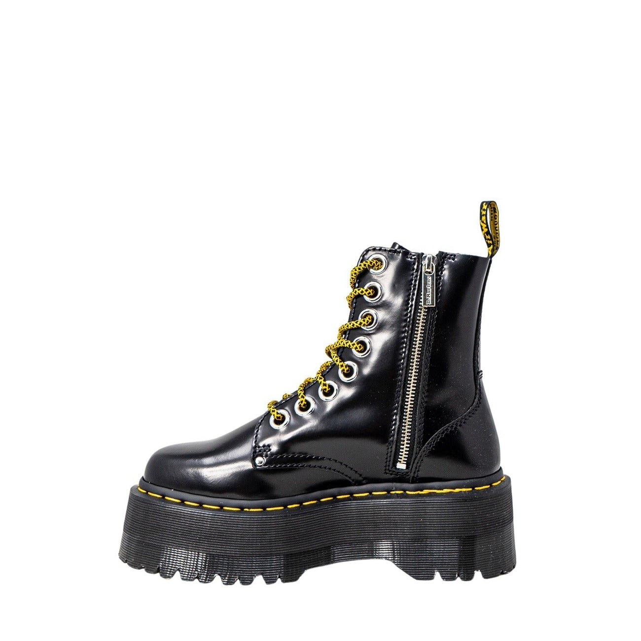 Dr. Martens Laarzen Dames Zwart – Leer-Stof Mix & Rubberzool