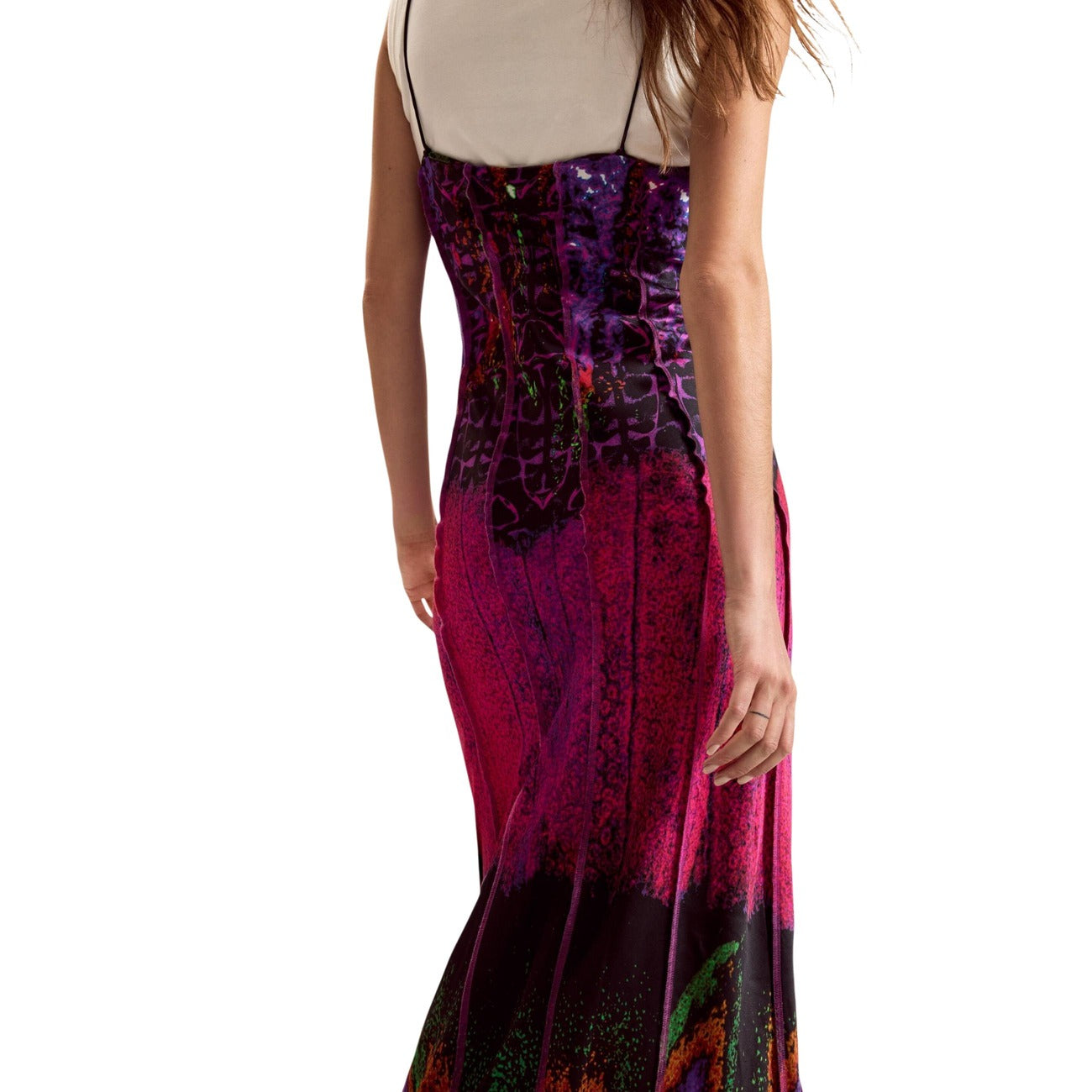Desigual Epaullet Print Jurk Dames Fuchsia