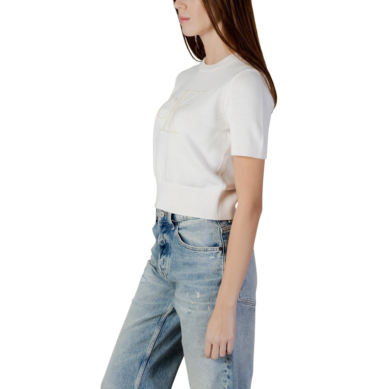 Calvin Klein Jeans Katoenen Top Dames Beige