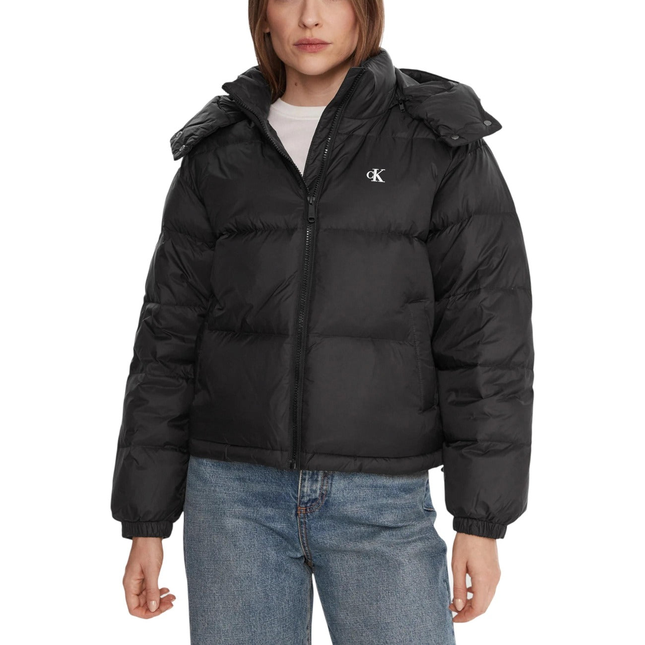 Calvin Klein Jeans Windjack Dames Zwart – Capuchon & 100% Polyamide