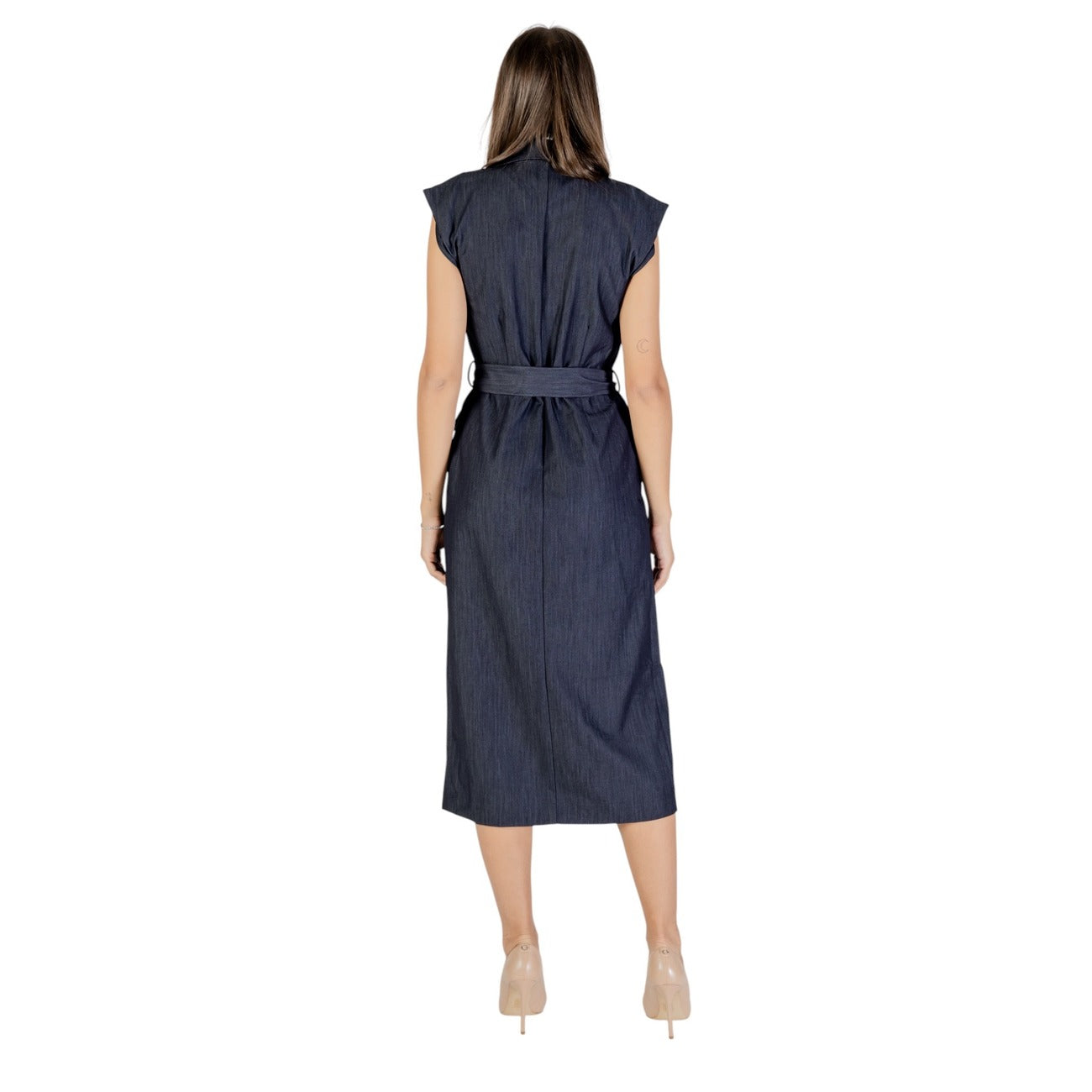Ichi Mouwloze Jurk Dames Blauw