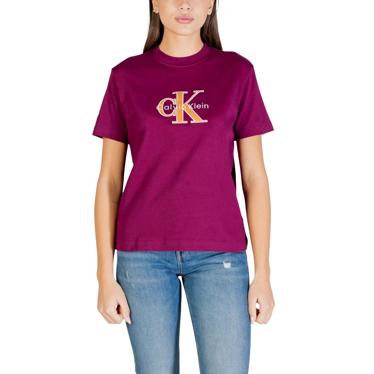 Calvin Klein Jeans T-shirt Dames Bordeaux