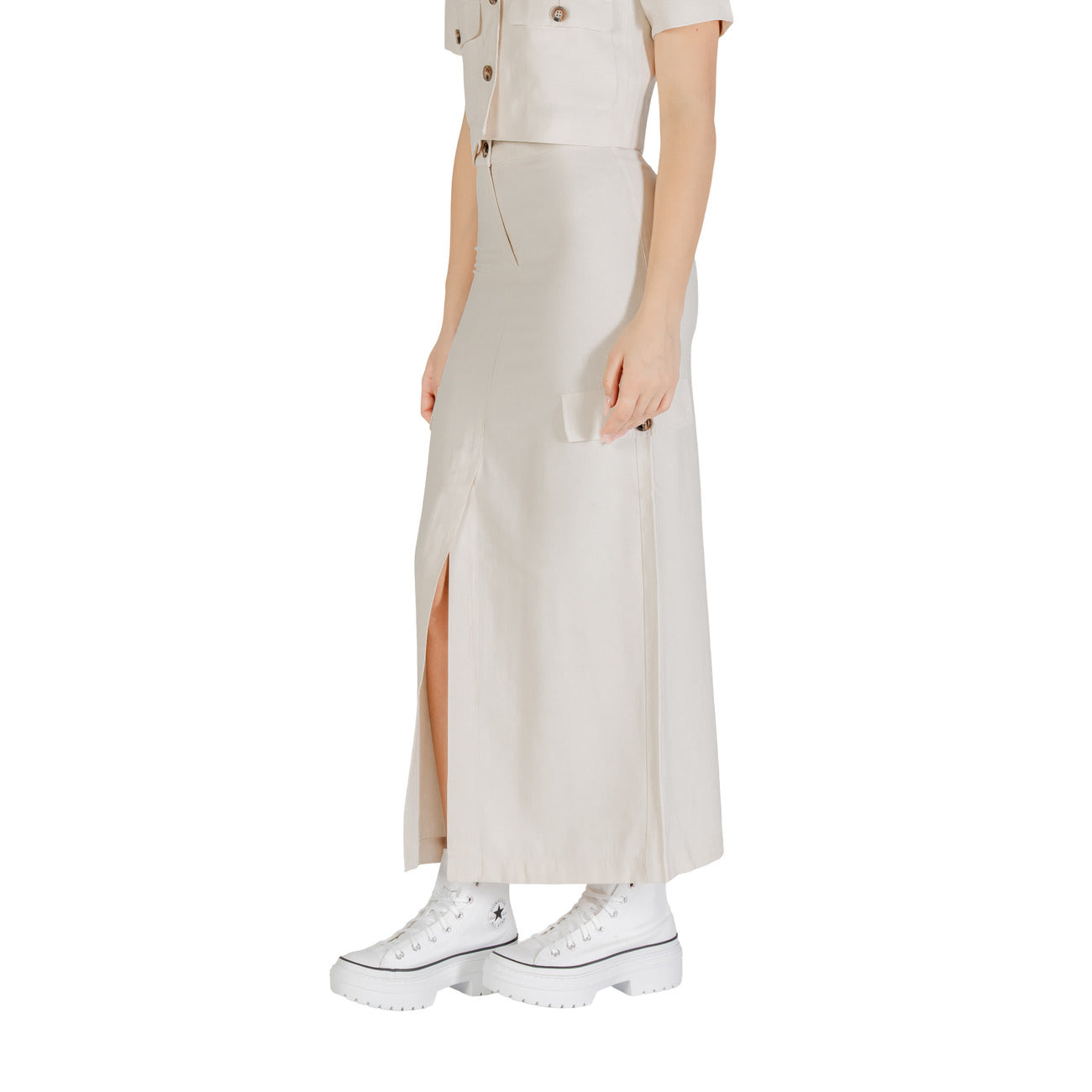 Jacqueline De Yong Maxi Rok Dames Ecru