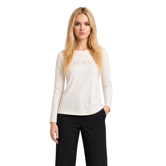Armani Exchange T-shirt Dames Beige