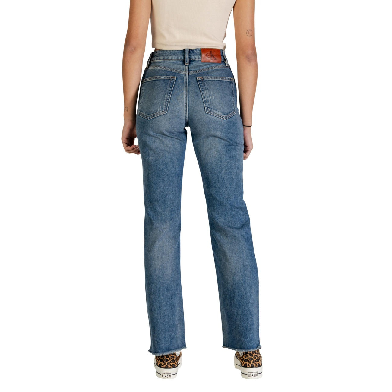 Calvin Klein Gesleten Jeans Dames Lichtblauw