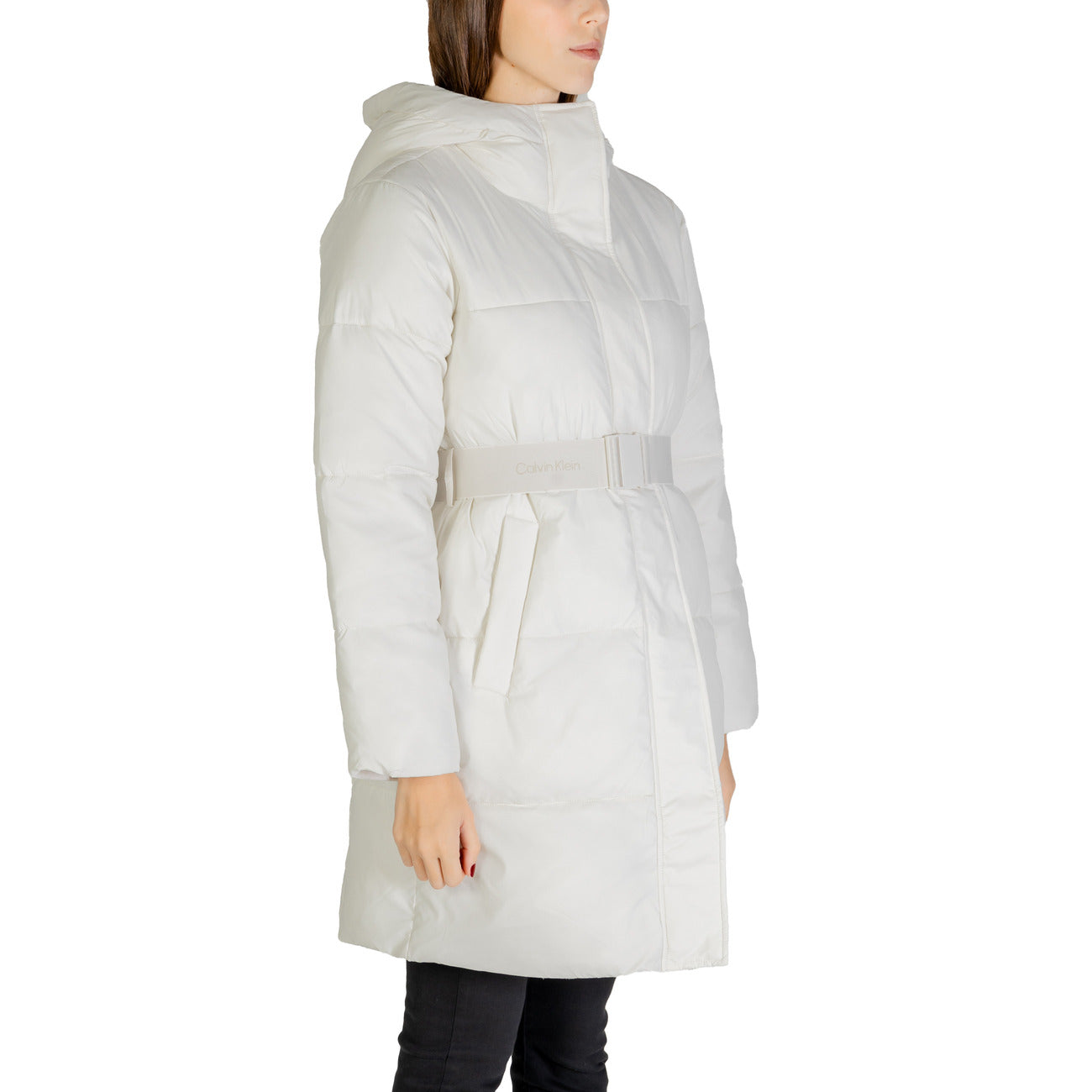 Calvin Klein Jeans Windjack Dames Wit – Capuchon & Nylon Mix