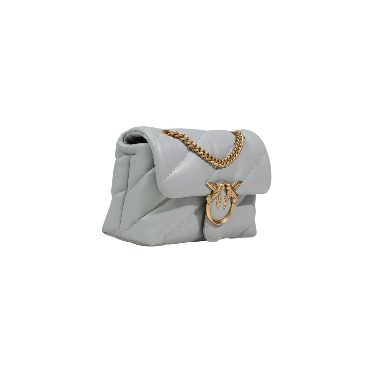 Pinko Leren Handtas Dames Grijs