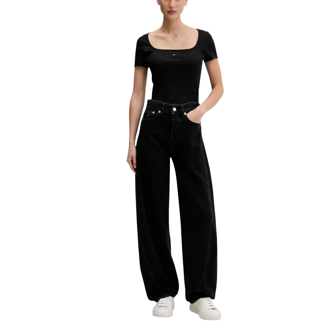 Tommy Hilfiger Jeans T-shirt Dames Zwart