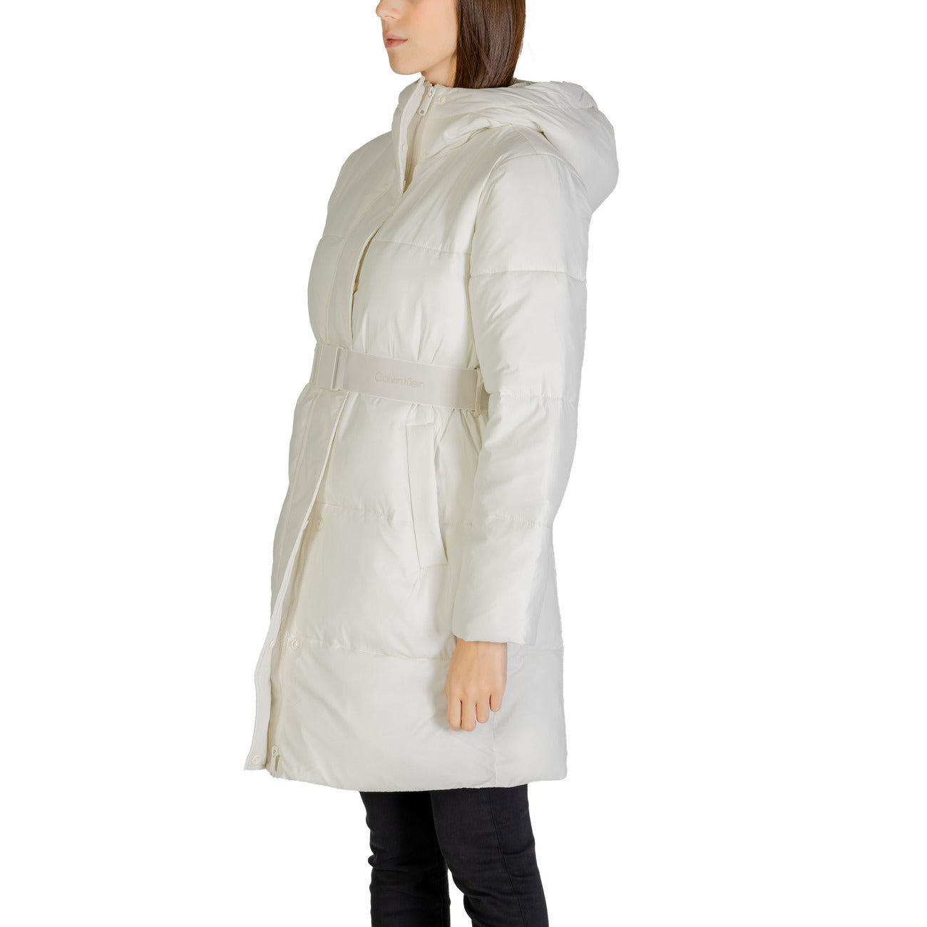 Calvin Klein Jeans Windjack Dames Wit – Capuchon & Nylon Mix
