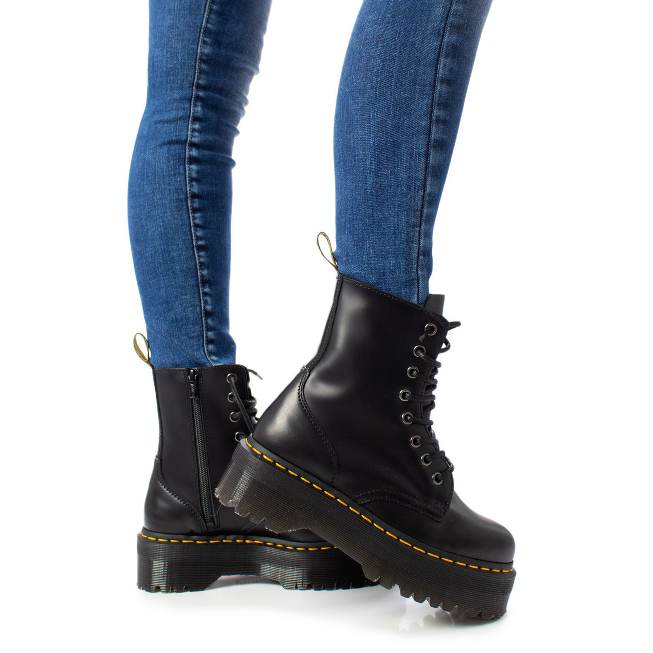 Dr. Martens Laarzen Dames Zwart – Leer & PVC Mix