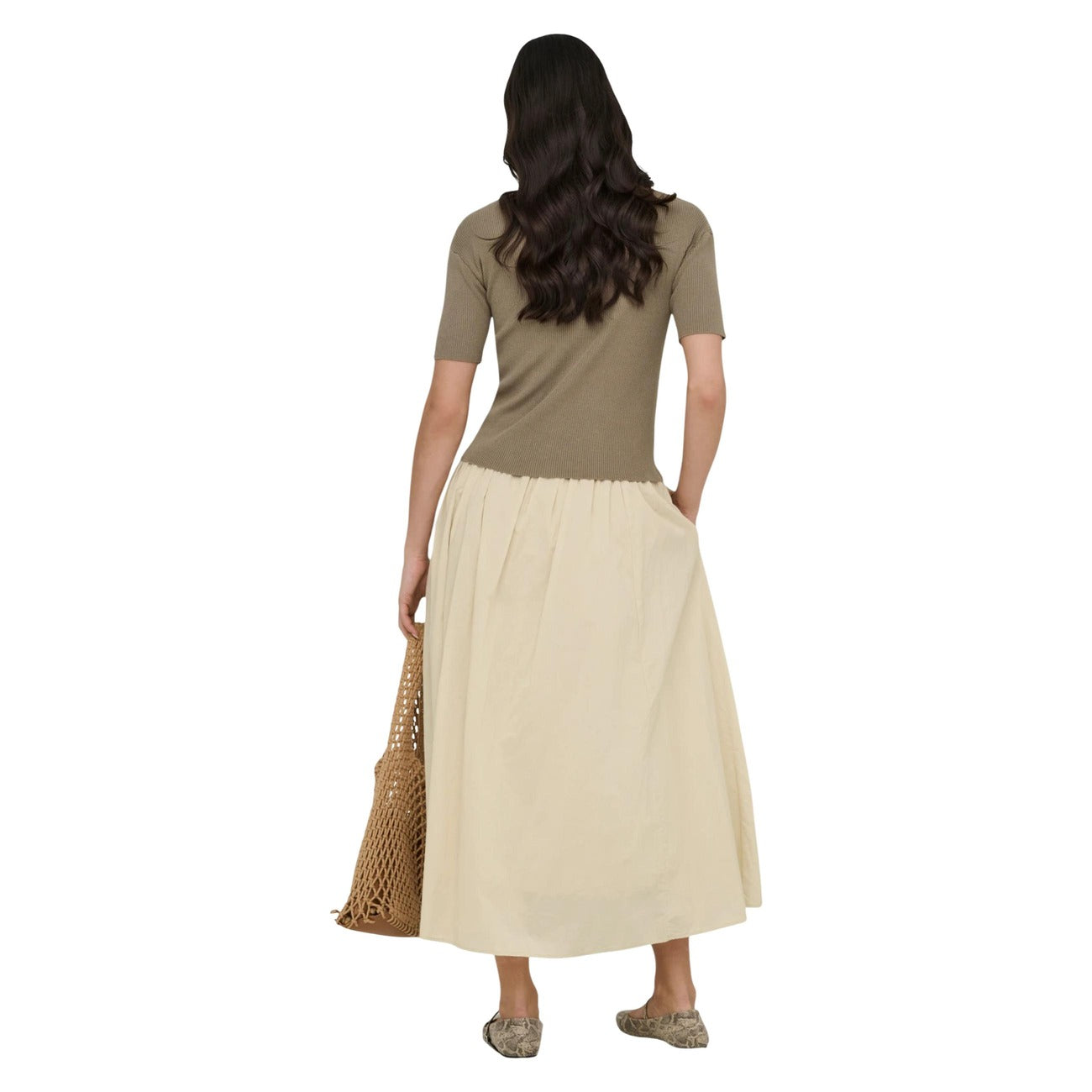 Jacqueline De Yong Rok Dames Beige